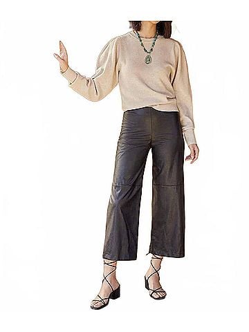 Karen Kane Crop Faux Pant in Black (view 2)