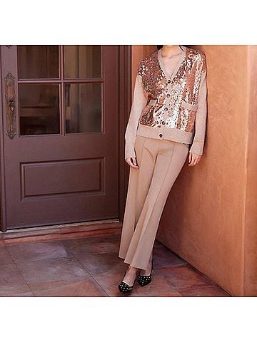 Karen Kane Cropped Pintuck Wide-Leg Pants in Camel (view 2)