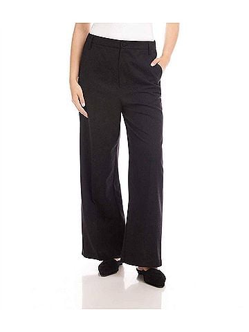 Karen Kane Rhinestone Embellished Wide-Leg Trousers - Petite Petite in Black (view 2)