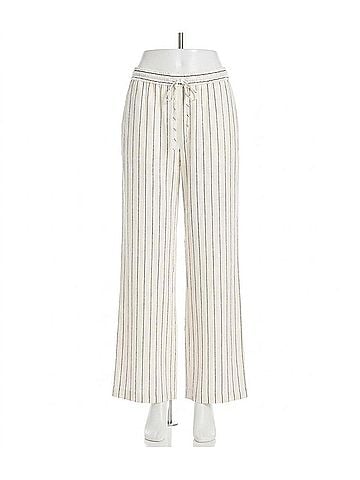 Karen Kane Linen Blend Stripe Drawstring Pants in Cream And Black (view 1)