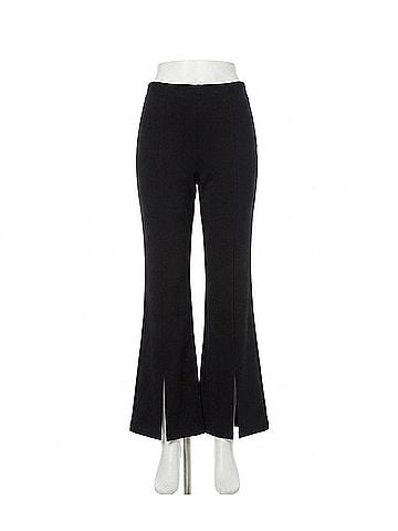 Karen Kane Faux Suede Front Slit Pants - Plus in Black (view 1)