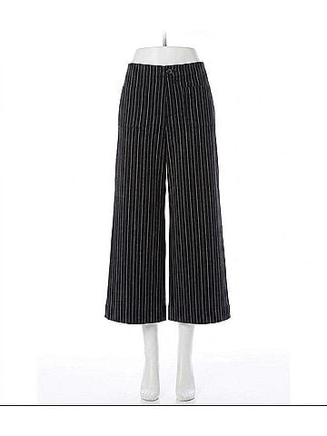 Karen Kane Stripe Cropped Wide-Leg Pants in Black With Off White (view 1)