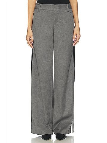Alice + Olivia Stu Ultra Baggy Pants in Storm Grey/Black (view 2)