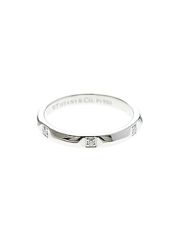 Tiffany & Co. Tiffany True Band Ring Diamond Platinum Fashion Diamond Band Ring Silver (view 1)