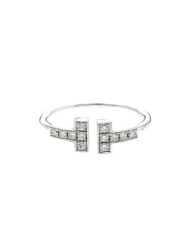 Tiffany & Co. Tiffany T-wire Ring With Diamond White Gold (18K) Fashion Diamond Band Ring Silver (view 1)