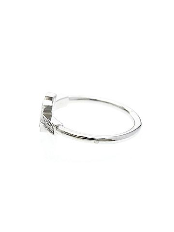 Tiffany & Co. Tiffany T-wire Ring With Diamond White Gold (18K) Fashion Diamond Band Ring Silver (view 2)