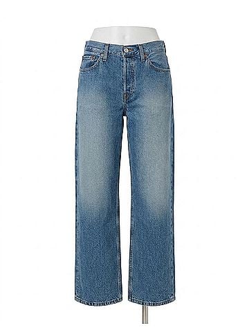 RE/DONE Women's Loose Crop Jeans in Mid Fade Wash (view 1)