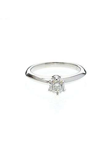 Tiffany & Co. Tiffany Solitaire Diamond Ring Platinum Fashion Diamond Band Ring Silver (view 1)
