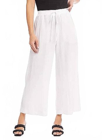 Karen Kane Whitley Wide Leg Pants in White (view 2)