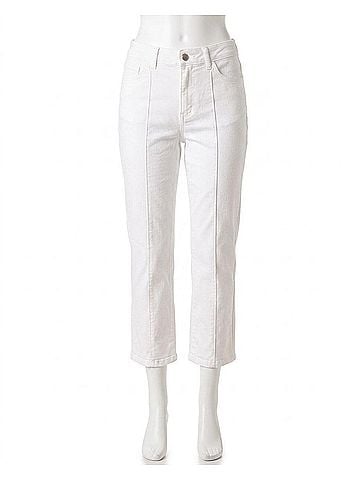 Habitat Seamed Cropped Flare Pants in White (view 1)