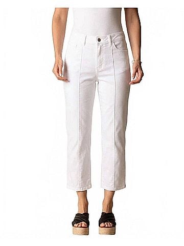 Habitat Seamed Cropped Flare Pants in White (view 2)