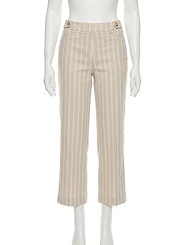 Tribal Bengaline Stripe Pull-On Capri Pants in Beach (view 1)