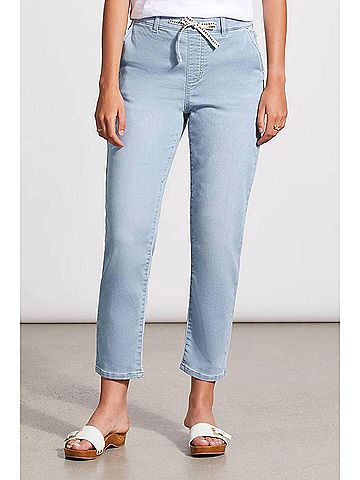 Tribal Audrey Drawcord-Waist Knit Joggers in Tide Blue (view 2)