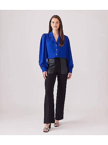 Karen Kane Briona Contrast Pocket Pants in Black (view 2)