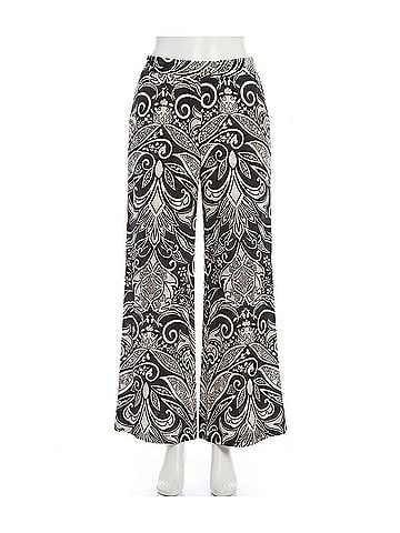 Karen Kane Pallas Print Wide Leg Pants in Black And White (view 1)