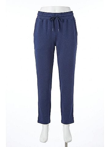 Tribal Women's Pull On Side Slit Scuba Capri in Jet Blue (view 1)