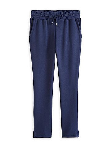 Tribal Women's Pull On Side Slit Scuba Capri in Jet Blue (view 2)