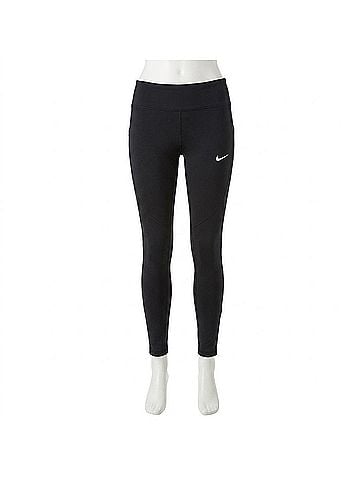 Nike Women's Shield Running Leggings in Black (view 1)