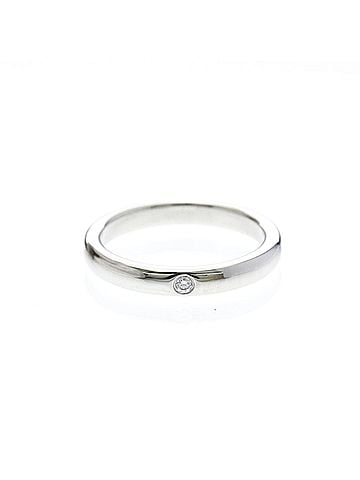 Tiffany & Co. Tiffany Stacking Band Ring 1P Diamond Platinum Fashion Diamond Band Ring Silver (view 1)