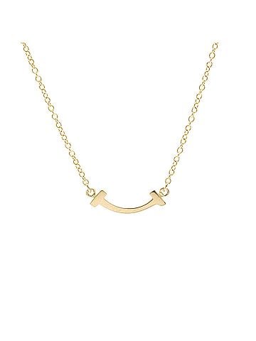 Tiffany & Co. Tiffany Tiffany T Smile Micro Size Necklace Pink Gold (18K) No Stone Men,Women Fashion Necklace (Pink Gold) (view 1)
