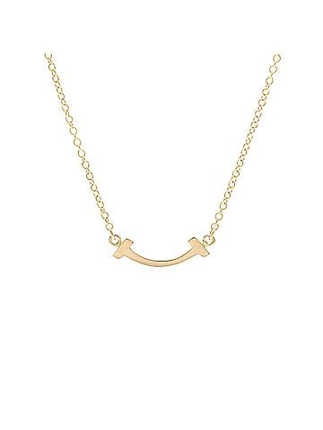 Tiffany & Co. Tiffany Tiffany T Smile Micro Size Necklace Pink Gold (18K) No Stone Men,Women Fashion Necklace (Pink Gold) (view 2)