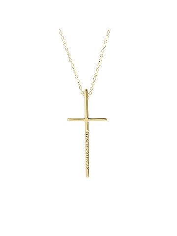 Tiffany & Co. Tiffany Metro Cross Necklace Yellow Gold (18K) No Stone Men,Women Fashion Necklace (Gold) (view 2)