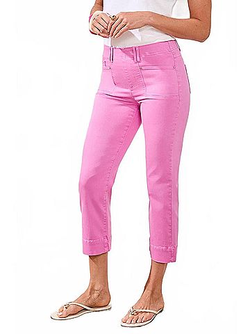 Tribal Modern Stretch Pull-On Kick Flare Capri in Wisteria (view 2)