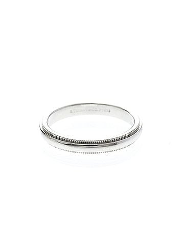 Tiffany & Co. Tiffany Milgrain Ring Platinum Fashion No Stone Band Ring Silver (view 1)