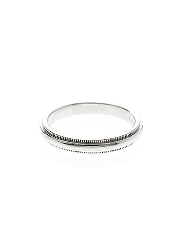Tiffany & Co. Tiffany Milgrain Ring Platinum Fashion No Stone Band Ring Silver (view 2)
