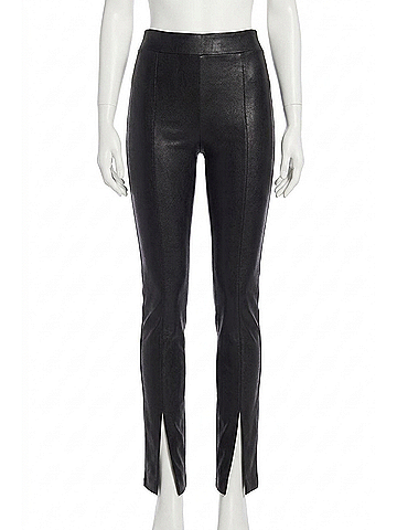 Commando Faux Leather Split Front Pant in Black (view 1)