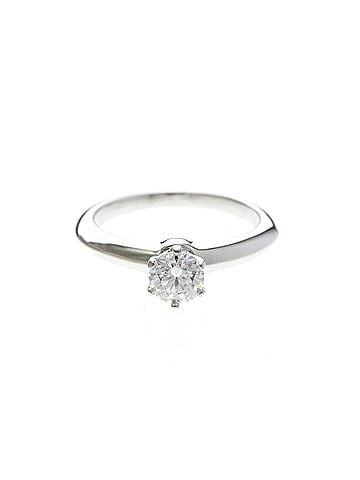 Tiffany & Co. Tiffany Solitaire Diamond Ring Platinum Fashion Diamond Band Ring Carat/0.57 Silver (view 1)