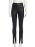 Commando Solid Black Faux Leather Split Front Pant in Black Size S - photo 1