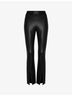 Commando Solid Black Faux Leather Split Front Pant in Black Size S - photo 5