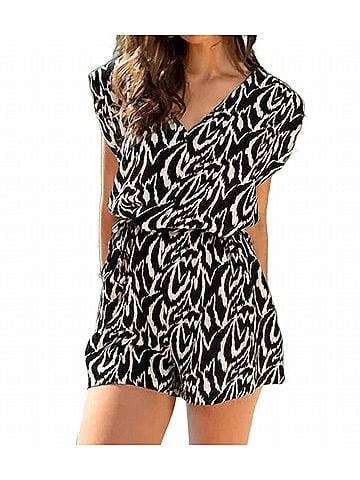 Bishop + Young Freshly Minted Harlowe Romper in Bora Bora Print (view 2)