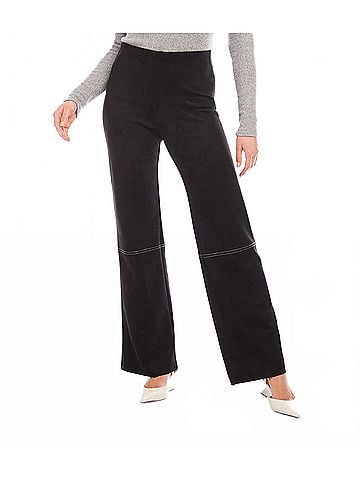 Karen Kane Women's Faux Suede Stitch Pants in Black (view 2)
