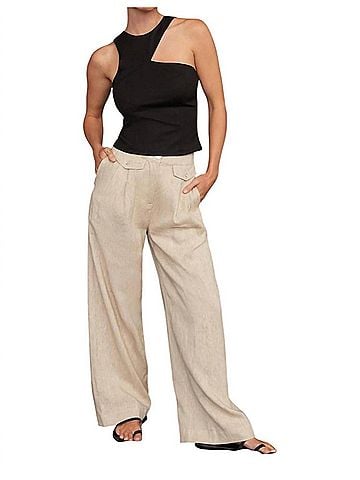 Kori America Santa Monica Wide Leg Pants in Natural (view 2)