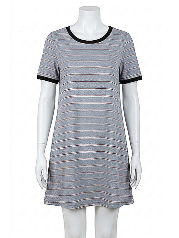 Pol Stripe T-Shirt Dress in Blue (view 1)