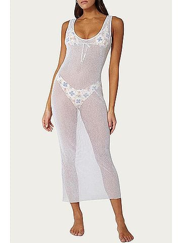 WeWoreWhat Fishnet Maxi Dress in White (view 2)