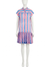 Oliphant Stripes Blue Cap Sleeve Mini in Cabana Pink Size L - photo 1