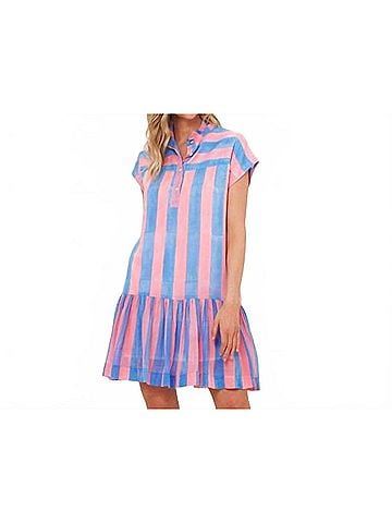 Oliphant Cap Sleeve Mini in Cabana Pink (view 2)