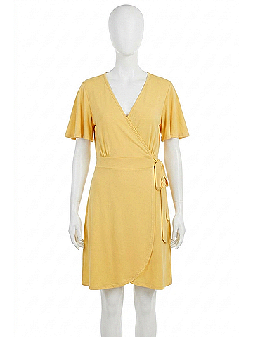 People of Leisure Buena Vista Wrap Dress in Yellow (view 1)