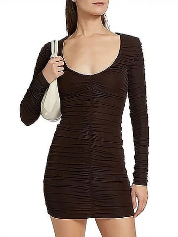 Ronny Kobo Julisa Dress in Chocolate Brown (view 2)