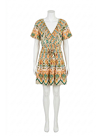 Flying Tomato Babydoll Mini Dress in Green (view 1)