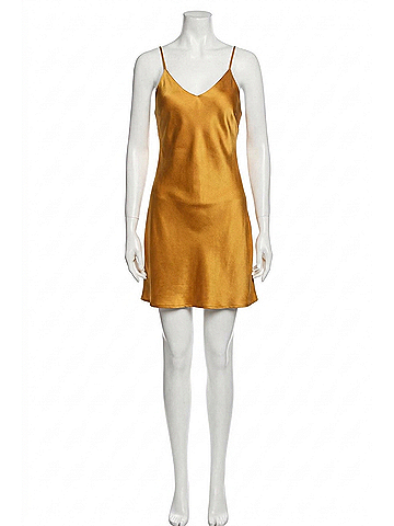 Dress Forum Sleeveless Satin Mini Dress in Sunkissed Gold (view 1)