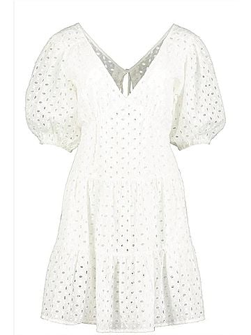 Bishop + Young Jessie Tiered Eyelet Dress in Pure White (view 1)