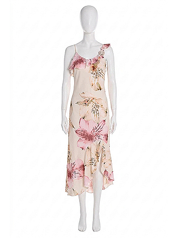 Frank Lyman Design Print Dress in Peach/Pink (view 1)