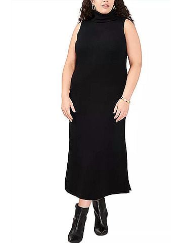 Vince Camuto Sleeveless Turtleneck Sweater Dress in Black (view 2)