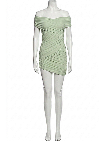 Ser.O.Ya Deniz Mesh Mini Dress in Sage (view 1)
