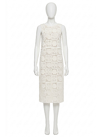 L Space Calla Midi Dress in White Sea Shell Crochet (view 1)