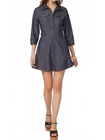 Gilner Farrar Livia Dress in Denim Blue (view 2)